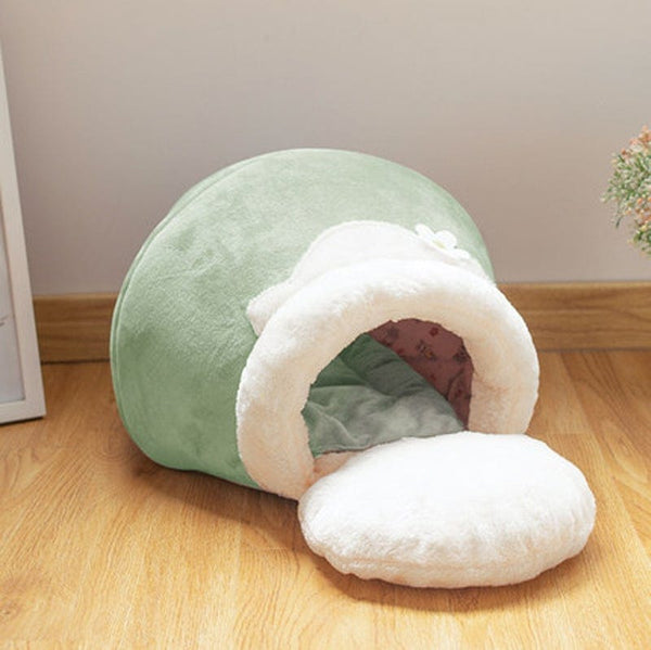 pethomeset Bed Green / S 3-in-1 Cat And Dog Pet Bed House Basin-shaped Cave Bed | Pethomeset